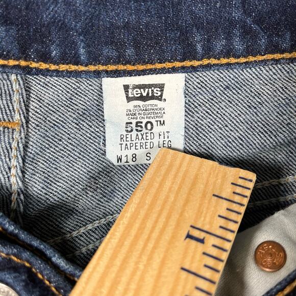Vintage Levi's 550 Blue Jeans Medium Wash Denim 18W Short - Picture 3 of 7